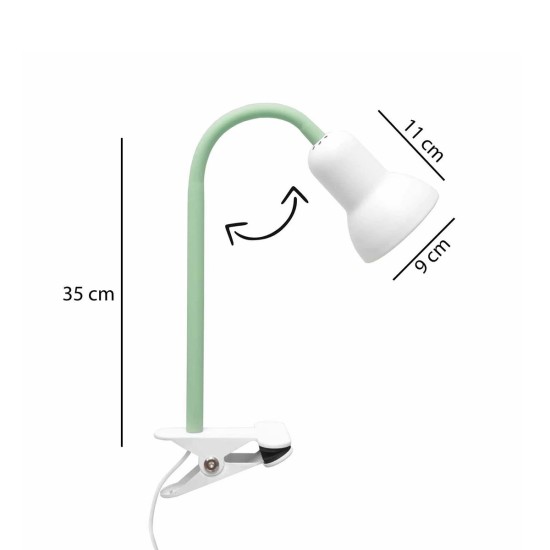 GloboStar® TAVOLO 204-0153 Παιδικό Eπιτραπέζιο Φωτιστικό Μονόφωτο 1 x E14 IP20 Πράσινο & Λευκό - Μ11 x Π9 x Υ35cm GloboStar® TAVOLO 204-0153 Παιδικό Eπιτραπέζιο Φωτιστικό Μονόφωτο 1 x E27 IP20 Πράσινο & Λευκό Πλαστικό - Μ11 x Π9 x Υ35cm
