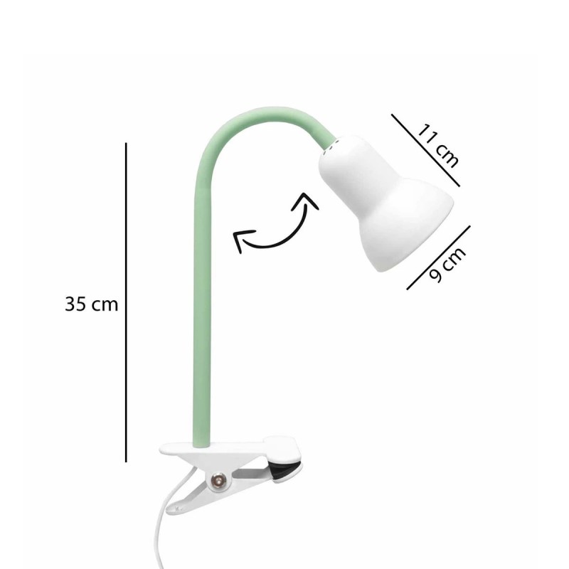 GloboStar® TAVOLO 204-0153 Παιδικό Eπιτραπέζιο Φωτιστικό Μονόφωτο 1 x E27 IP20 Πράσινο & Λευκό Πλαστικό - Μ11 x Π9 x Υ35cm