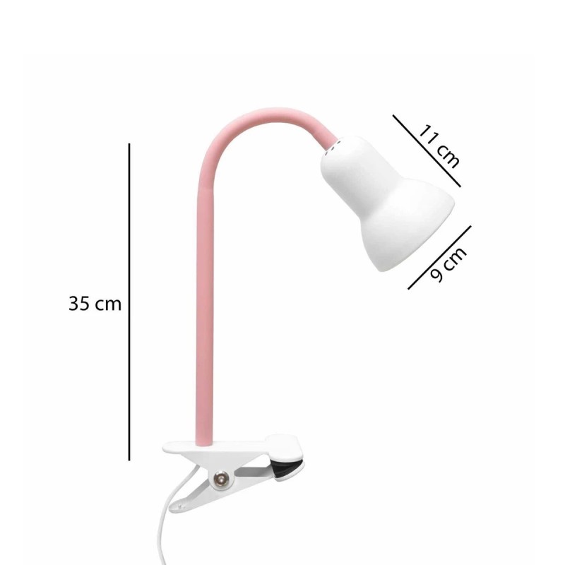 GloboStar® TAVOLO 204-0154 Παιδικό Eπιτραπέζιο Φωτιστικό Μονόφωτο 1 x E27 IP20 Ροζ & Λευκό Πλαστικό - Μ11 x Π9 x Υ35cm