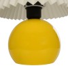 GloboStar® LISBON 204-0155 Μοντέρνο Eπιτραπέζιο Φωτιστικό Μονόφωτο 1 x E27 IP20 Κίτρινο Μέταλλο με Μπεζ Ύφασμα - Μ22 x Π22 x Υ38cm