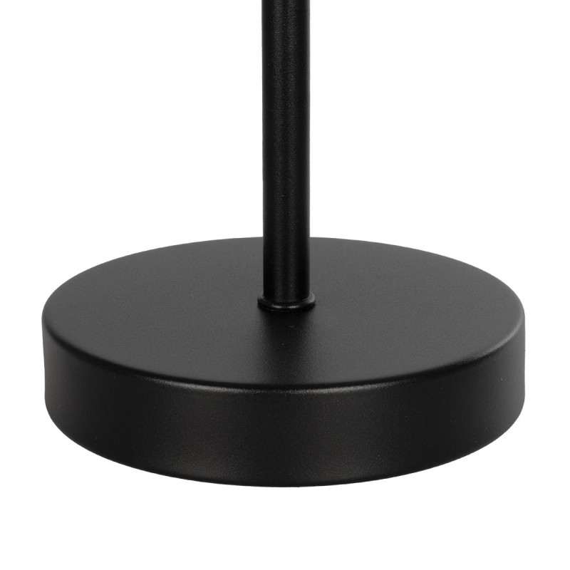 GloboStar® ORACLE 204-0156 Μοντέρνο Eπιτραπέζιο Φωτιστικό Μονόφωτο 1 x E27 IP20 Μαύρο Μέταλλο με Μπεζ Ύφασμα - Μ22 x Π22 x Υ36cm