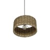 GloboStar® POMEGRANDE 204-0157 Boho Κρεμαστό Φωτιστικό Kαπέλο Μονόφωτο 1 x E27 IP20 Μπεζ Rattan - Μ30 x Π30 x Υ16cm