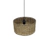 GloboStar® POMEGRANDE 204-0157 Boho Κρεμαστό Φωτιστικό Kαπέλο Μονόφωτο 1 x E27 IP20 Μπεζ Rattan - Μ30 x Π30 x Υ16cm