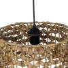 GloboStar® POMEGRANDE 204-0160 Boho Κρεμαστό Φωτιστικό Kαπέλο Μονόφωτο 1 x E27 IP20 Καφέ Rattan - Μ29 x Π29 x Υ16cm