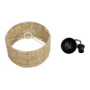 GloboStar® POMEGRANDE 204-0161 Boho Κρεμαστό Φωτιστικό Kαπέλο Μονόφωτο 1 x E27 IP20 Μπεζ Rattan - Μ29 x Π29 x Υ15cm