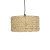 GloboStar® POMEGRANDE 204-0161 Boho Κρεμαστό Φωτιστικό Kαπέλο Μονόφωτο 1 x E27 IP20 Μπεζ Rattan - Μ29 x Π29 x Υ15cm