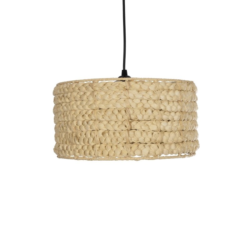 GloboStar® POMEGRANDE 204-0161 Boho Κρεμαστό Φωτιστικό Kαπέλο Μονόφωτο 1 x E27 IP20 Μπεζ Rattan - Μ29 x Π29 x Υ15cm