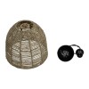 GloboStar® MEKA 204-0162 Boho Κρεμαστό Φωτιστικό Καμπάνα Μονόφωτο 1 x E27 IP20 Καφε Σχοινί - Μ31 x Π31 x Υ26cm