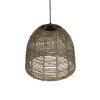 GloboStar® MEKA 204-0162 Boho Κρεμαστό Φωτιστικό Καμπάνα Μονόφωτο 1 x E27 IP20 Καφε Σχοινί - Μ31 x Π31 x Υ26cm