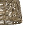GloboStar® MEKA 204-0162 Boho Κρεμαστό Φωτιστικό Καμπάνα Μονόφωτο 1 x E27 IP20 Καφε Σχοινί - Μ31 x Π31 x Υ26cm