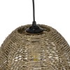 GloboStar® MEKA 204-0162 Boho Κρεμαστό Φωτιστικό Καμπάνα Μονόφωτο 1 x E27 IP20 Καφε Σχοινί - Μ31 x Π31 x Υ26cm