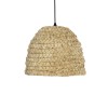 GloboStar® MEKA 204-0163 Boho Κρεμαστό Φωτιστικό Καμπάνα Μονόφωτο 1 x E27 IP20 Μπεζ Rattan - Μ30 x Π30 x Υ25cm