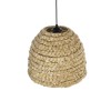 GloboStar® MEKA 204-0163 Boho Κρεμαστό Φωτιστικό Καμπάνα Μονόφωτο 1 x E27 IP20 Μπεζ Rattan - Μ30 x Π30 x Υ25cm