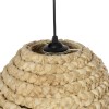 GloboStar® MEKA 204-0163 Boho Κρεμαστό Φωτιστικό Καμπάνα Μονόφωτο 1 x E27 IP20 Μπεζ Rattan - Μ30 x Π30 x Υ25cm
