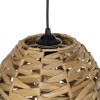 GloboStar® MEKA 204-0165 Boho Κρεμαστό Φωτιστικό Καμπάνα Μονόφωτο 1 x E27 IP20 Μπεζ Rattan - Μ30 x Π30 x Υ25cm