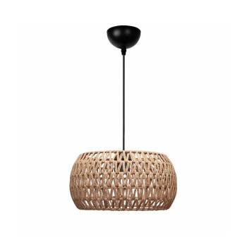 GLOBOSTAR® DARIO 204-0168 Boho Κρεμαστό Φωτιστικό Οροφής με Ντουί 1 x E27 AC 220-240V IP20 - Καφέ - Μ31 x Π31 x Υ18,5cm