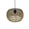GloboStar® DARIO 204-0168 Boho Κρεμαστό Φωτιστικό Kαπέλο Μονόφωτο 1 x E27 IP20 Καφέ Σχοινί - Μ30 x Π30 x Υ15cm