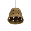 GloboStar® PANIER 204-0170 Boho Κρεμαστό Φωτιστικό Καμπάνα Μονόφωτο 1 x E27 IP20 Μπεζ Σχοινί - Μ32 x Π32 x Υ30cm