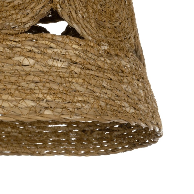 GloboStar® PANIER 204-0170 Boho Κρεμαστό Φωτιστικό Καμπάνα Μονόφωτο 1 x E27 IP20 Μπεζ Σχοινί - Μ32 x Π32 x Υ30cm