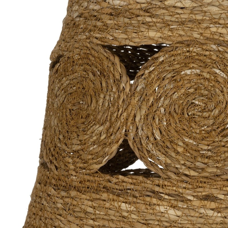 GloboStar® PANIER 204-0170 Boho Κρεμαστό Φωτιστικό Καμπάνα Μονόφωτο 1 x E27 IP20 Μπεζ Σχοινί - Μ32 x Π32 x Υ30cm