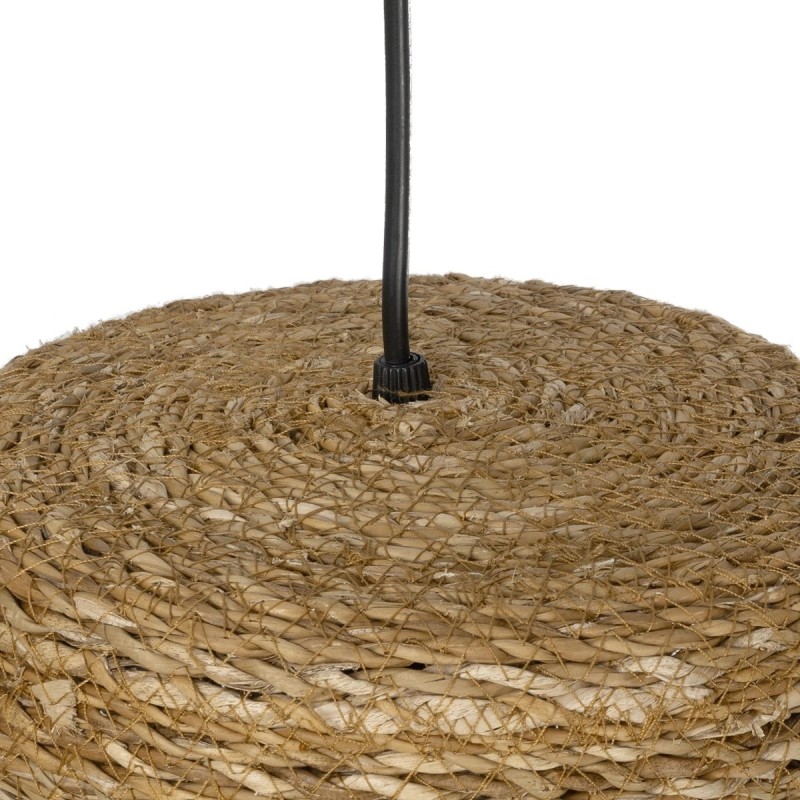 GloboStar® PANIER 204-0170 Boho Κρεμαστό Φωτιστικό Καμπάνα Μονόφωτο 1 x E27 IP20 Μπεζ Σχοινί - Μ32 x Π32 x Υ30cm