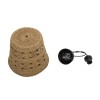 GloboStar® PANIER 204-0171 Boho Κρεμαστό Φωτιστικό Καμπάνα Μονόφωτο 1 x E27 IP20 Μπεζ Σχοινί - Μ32 x Π32 x Υ30cm