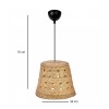 GloboStar® PANIER 204-0171 Boho Κρεμαστό Φωτιστικό Καμπάνα Μονόφωτο 1 x E27 IP20 Μπεζ Σχοινί - Μ32 x Π32 x Υ30cm