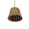 GloboStar® PANIER 204-0171 Boho Κρεμαστό Φωτιστικό Καμπάνα Μονόφωτο 1 x E27 IP20 Μπεζ Σχοινί - Μ32 x Π32 x Υ30cm