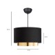 GLOBOSTAR® BASIL 204-0174 Μοντέρνο Κρεμαστό Φωτιστικό Οροφής με Ντουί 1 x E27 AC 220-240V IP20 - Μαύρο & Χρυσό - Μ30 x Π30 x Υ20cm GloboStar® BASIL 204-0174 Μοντέρνο Κρεμαστό Φωτιστικό Kαπέλο Μονόφωτο 1 x E27 IP20 Μαύρο & Χρυσό Ύφασμα - Μ30 x Π30 x Υ20cm