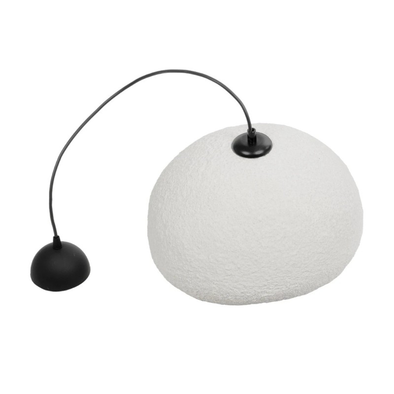 GloboStar® STONE 204-0176 Μοντέρνο Κρεμαστό Φωτιστικό Καμπάνα Μονόφωτο 1 x E27 IP20 Λευκή Πολυστερίνη με Λευκή Ρητίνη - Μ31.5 x Π35 x Υ26cm