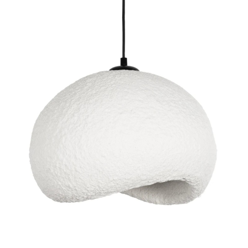 GloboStar® STONE 204-0176 Μοντέρνο Κρεμαστό Φωτιστικό Καμπάνα Μονόφωτο 1 x E27 IP20 Λευκή Πολυστερίνη με Λευκή Ρητίνη - Μ31.5 x Π35 x Υ26cm