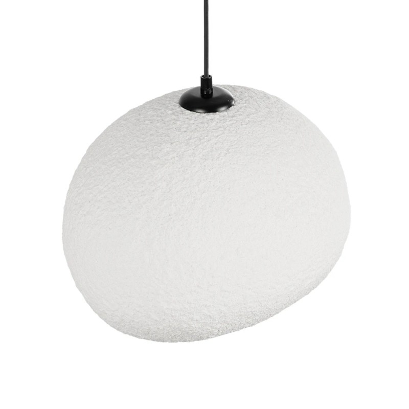 GloboStar® STONE 204-0176 Μοντέρνο Κρεμαστό Φωτιστικό Καμπάνα Μονόφωτο 1 x E27 IP20 Λευκή Πολυστερίνη με Λευκή Ρητίνη - Μ31.5 x Π35 x Υ26cm
