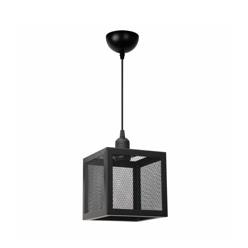 GLOBOSTAR® JAULA 204-0181 Μοντέρνο Κρεμαστό Φωτιστικό Οροφής Μονόφωτο 1 x E27 AC 220-240V IP20 Μαύρο - Μ16 x Π16 x Υ16cm