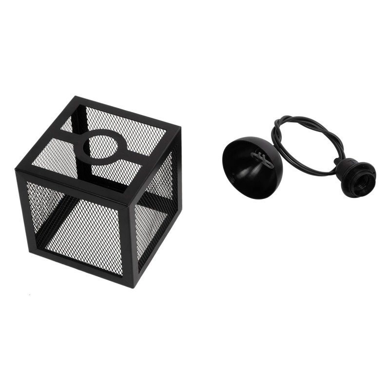 GLOBOSTAR® JAULA 204-0181 Μοντέρνο Κρεμαστό Φωτιστικό Οροφής Μονόφωτο 1 x E27 AC 220-240V IP20 Μαύρο - Μ16 x Π16 x Υ16cm