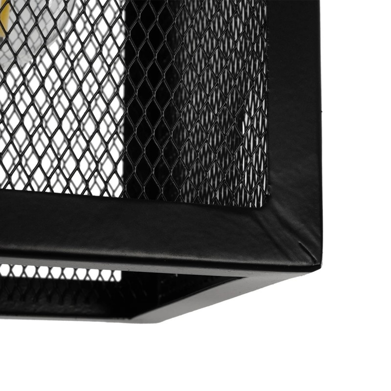 GLOBOSTAR® JAULA 204-0181 Μοντέρνο Κρεμαστό Φωτιστικό Οροφής Μονόφωτο 1 x E27 AC 220-240V IP20 Μαύρο - Μ16 x Π16 x Υ16cm