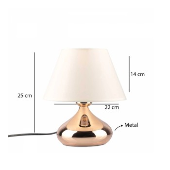 GLOBOSTAR® KORG 204-0184 Μοντέρνο Επιτραπέζιο Φωτιστικό Πορτατίφ με Ντουί 1 x E27 AC 220-240V IP20 - Χάλκινο & Μπεζ - Μ17 x Π17 x Υ23cm