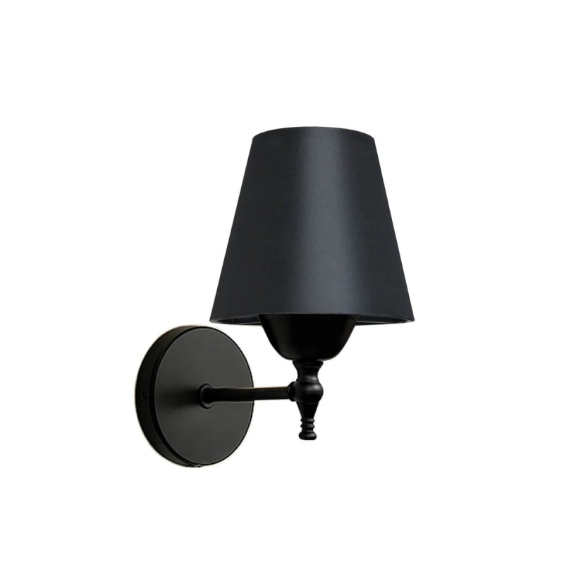 GloboStar® ELEGANTE 204-0185 Μοντέρνο Φωτιστικό Τοίχου Απλίκα Μονόφωτο 1 x E27 AC 220-240V IP20 Μαύρο - Μ14 x Π14 x Υ26cm