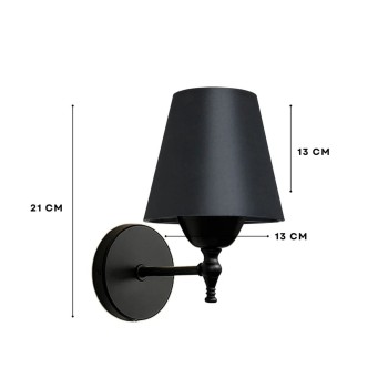 GLOBOSTAR® ELEGANTE 204-0185 Μοντέρνο Φωτιστικό Τοίχου - Απλίκα με Ντουί 1 x E27 AC 220-240V IP20 - Μαύρο - Μ14 x Π22 x Υ24cm