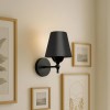 GloboStar® ELEGANTE 204-0185 Μοντέρνο Φωτιστικό Τοίχου Απλίκα Μονόφωτο 1 x E27 AC 220-240V IP20 Μαύρο - Μ14 x Π14 x Υ26cm