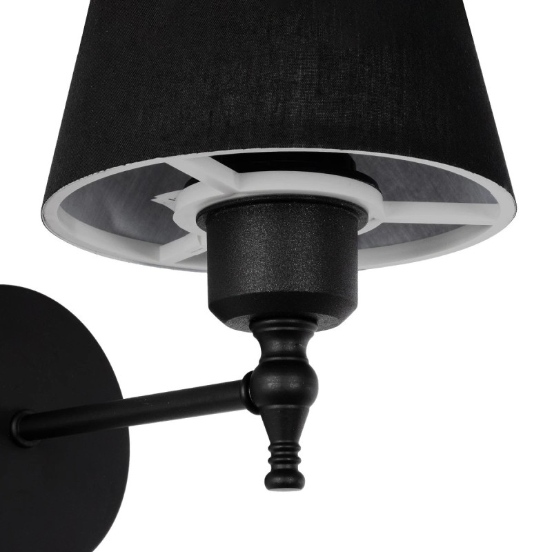 GloboStar® ELEGANTE 204-0185 Μοντέρνο Φωτιστικό Τοίχου Απλίκα Μονόφωτο 1 x E27 AC 220-240V IP20 Μαύρο - Μ14 x Π14 x Υ26cm