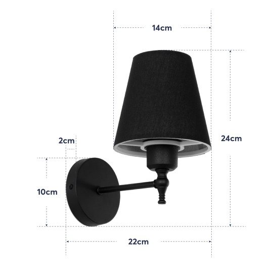 GloboStar® ELEGANTE 204-0185 Μοντέρνο Φωτιστικό Τοίχου Απλίκα Μονόφωτο 1 x E27 AC 220-240V IP20 Μαύρο - Μ14 x Π14 x Υ26cm GloboStar® ELEGANTE 204-0185 Μοντέρνο Φωτιστικό Τοίχου Απλίκα Μονόφωτο 1 x E27 AC 220-240V IP20 Μαύρο - Μ14 x Π14 x Υ26cm