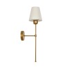 GloboStar® LING 204-0189 Μοντέρνο Φωτιστικό Τοίχου Απλίκα Μονόφωτο 1 x E27 AC 220-240V IP20 Μπεζ & Μαύρο - Μ13 x Π13 x Υ50cm