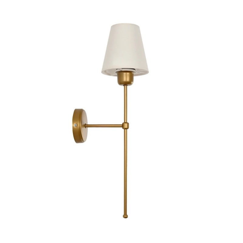 GloboStar® LING 204-0189 Μοντέρνο Φωτιστικό Τοίχου Απλίκα Μονόφωτο 1 x E27 AC 220-240V IP20 Μπεζ & Μαύρο - Μ13 x Π13 x Υ50cm