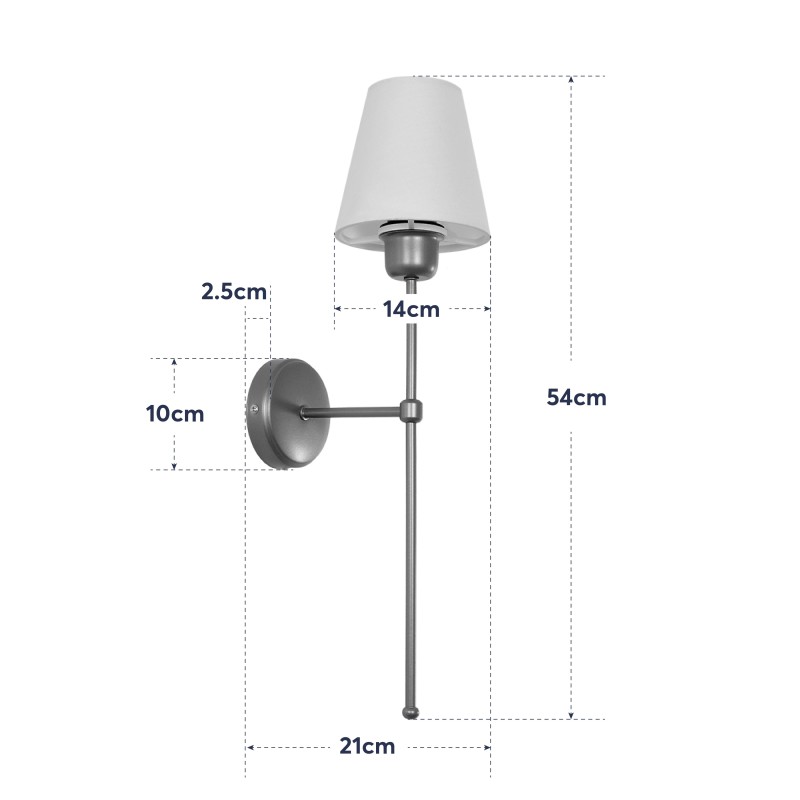 GloboStar® LING 204-0189 Μοντέρνο Φωτιστικό Τοίχου Απλίκα Μονόφωτο 1 x E27 AC 220-240V IP20 Μπεζ & Μαύρο - Μ13 x Π13 x Υ50cm