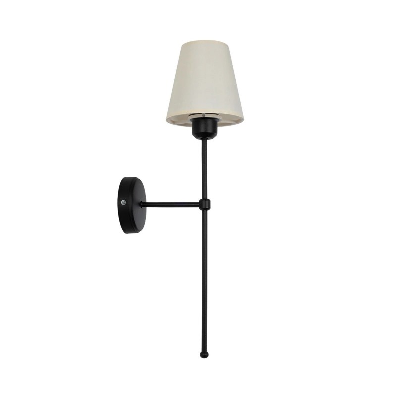 GloboStar® LING 204-0190 Μοντέρνο Φωτιστικό Τοίχου Απλίκα Μονόφωτο 1 x E27 AC 220-240V IP20 Μπεζ & Μαύρο - Μ13 x Π13 x Υ50cm