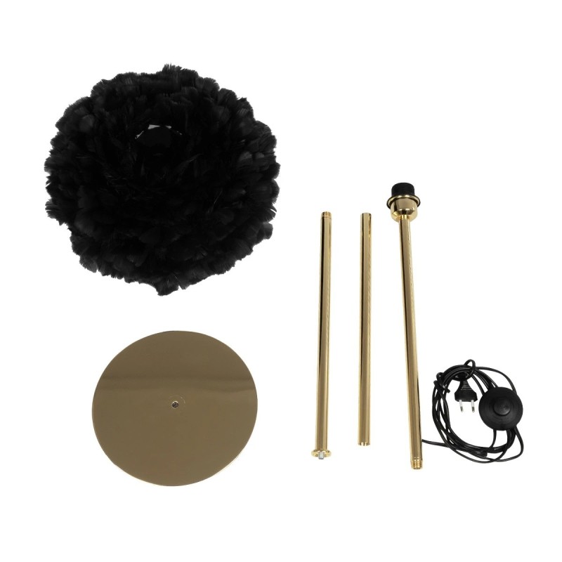 GLOBOSTAR® ALES 204-0193 Μοντέρνο Επιδαπέδιο Φωτιστικό με Ντουί 1 x E27 AC 220-240V IP20 - Μαύρο & Χρυσό - Μ40 x Π40 x Υ150cm