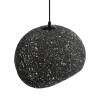 GloboStar® STONE 204-0194 Μοντέρνο Κρεμαστό Φωτιστικό Καμπάνα Μονόφωτο 1 x E27 IP20 Μαύρο Με Λευκό Πολυστερίνη με Ρητίνη - Μ35 x Π31 x Υ26cm