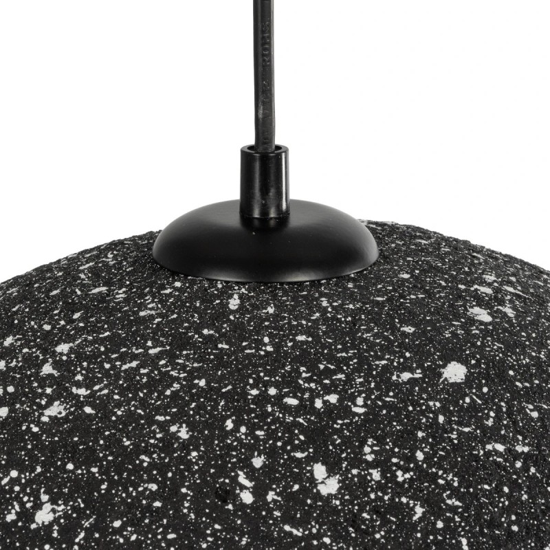 GloboStar® STONE 204-0194 Μοντέρνο Κρεμαστό Φωτιστικό Καμπάνα Μονόφωτο 1 x E27 IP20 Μαύρο Με Λευκό Πολυστερίνη με Ρητίνη - Μ35 x Π31 x Υ26cm