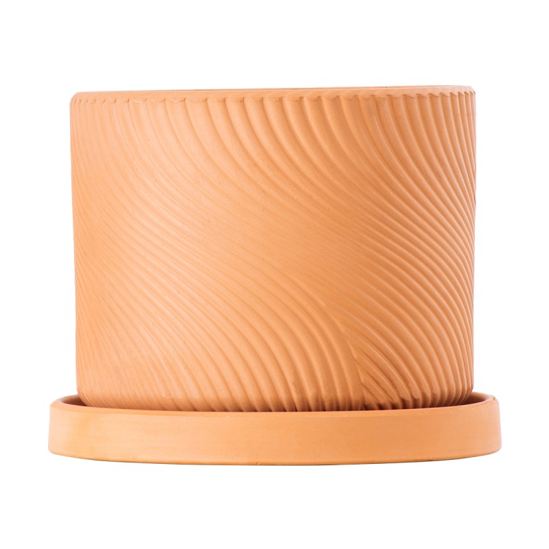 GloboStar® Artificial Garden ASTYPALAIA 20451 Πήλινο Κεραμικό Κασπώ Γλάστρα - Flower Pot Κεραμιδί Φ18cm x Υ16cm