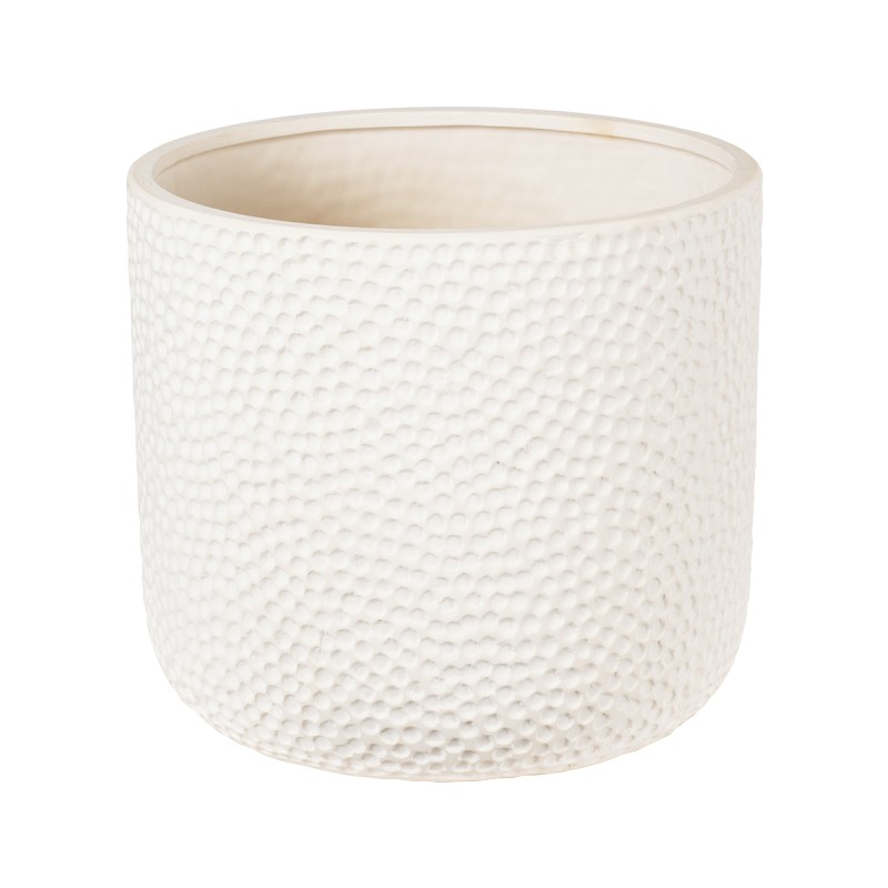 GloboStar® Artificial Garden PARGA 20452 Πήλινο Κεραμικό Κασπώ Γλάστρα - Flower Pot Μπεζ Φ23cm x Υ20.5cm